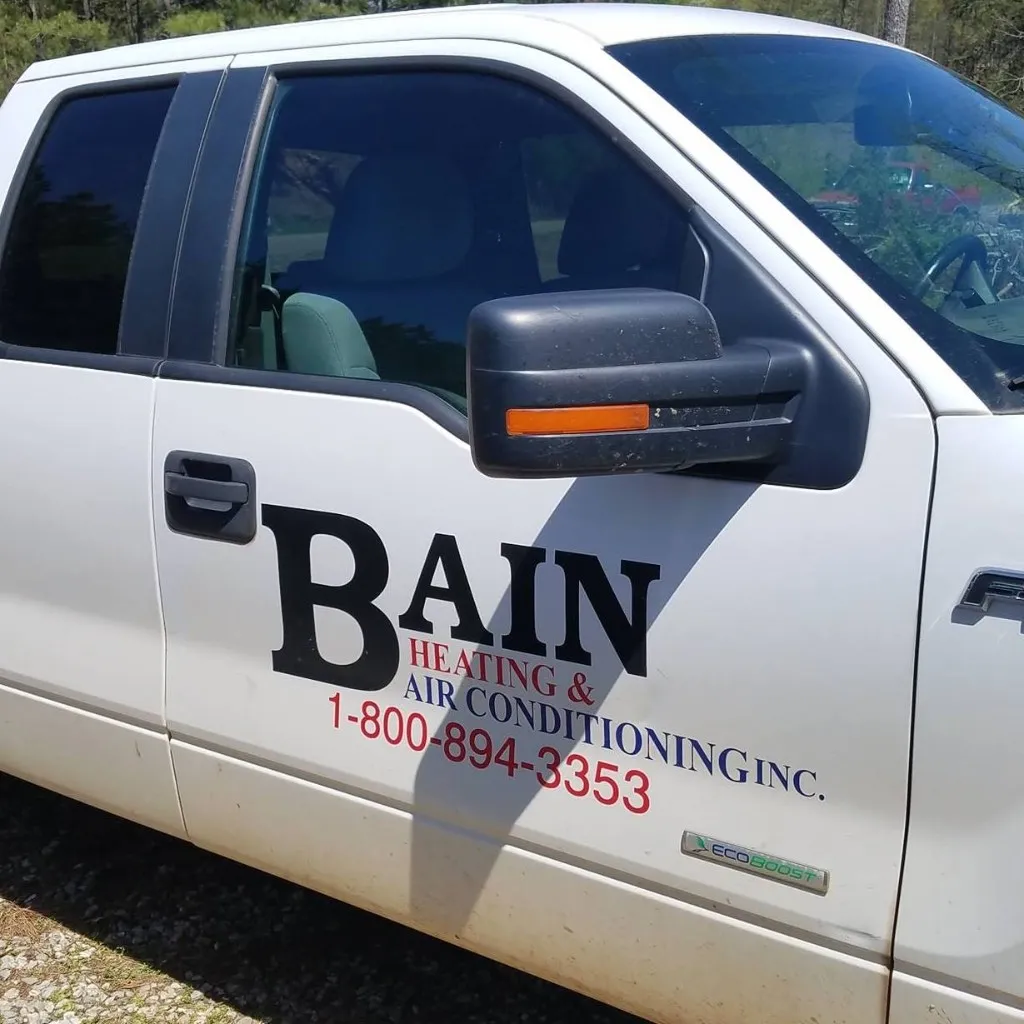 Bain Heating & Air Conditioning branded service truck